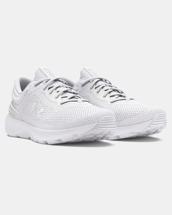 Women's UA Charged Escape 4 Knit Running Shoes in White image number 3